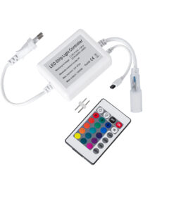 GloboStar® 70667 Controller Αδιάβροχος IP44 AC/DC 230V με Ασύρματο Χειριστήριο RF για έως 100 μέτρα Πολύχρωμου RGB Φωτοσωλήνα LED Μ9 x Π7 x Υ3cm - 2 Χρόνια Εγγύηση