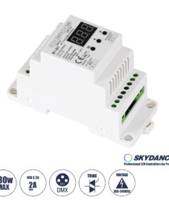 GLOBOSTAR® SKYDANCE-S1-D1 70672 AC Trailing Edge DMX Dimmer Ράγας με 1 x 2A 480W Κανάλι AC 220-240V 2A 480W Max IP20 - DMX512 & RDM - Μ11.5 x Π5 x Υ6.5cm - 5 Χρόνια Εγγύηση