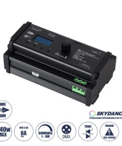 GLOBOSTAR® SKYDANCE-SK1 70674 AC Trailing Edge DMX Dimmer Ράγας με 1 x 6A 1440W Κανάλι AC 220-240V 6A 1440W Max IP20 - DMX512 & RDM - Μ16.8 x Π9.3 x Υ8cm - 5 Χρόνια Εγγύηση