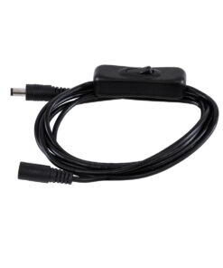 GLOBOSTAR® STRIPDC 70681 Ταχυσύνδεσμος DC Jack 5.5×2.1mm Θηλυκός σε Αρσενικό με Διακόπτη On/Off IP20 – Μαύρο – Μ185 x Π1.9 x Υ1.5cm