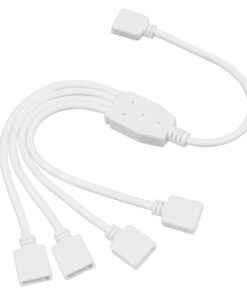GLOBOSTAR® STRIPCON 70695 Ταχυσύνδεσμος 4 Pin για Ταινία LED RGB σε 4 x 4 Pin Θηλυκούς Σύνδεσμους IP20 – Λευκό – Μ30 x Π1.8 x Υ0.9cm