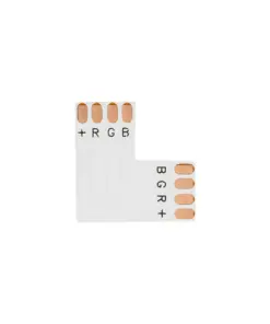 GLOBOSTAR® STRIPCON 70706 L Σύνδεσμος για Ταινία LED RGB 10mm σε 10mm IP20 - Λευκό - Μ2 x Π2 x Υ0.1cm