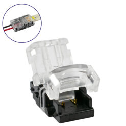 GLOBOSTAR® STRIPCON 70716 Ταχυσύνδεσμος για Μονόχρωμη Ταινία LED 8mm σε 2 Καλώδια Αδιάβροχο IP65 - Διάφανο - Μ1.3 x Π2.4 x Υ0.8cm