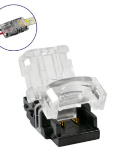 GLOBOSTAR® STRIPCON 70716 Ταχυσύνδεσμος για Μονόχρωμη Ταινία LED 8mm σε 2 Καλώδια Αδιάβροχο IP65 - Διάφανο - Μ1.3 x Π2.4 x Υ0.8cm