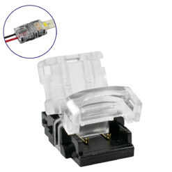 GLOBOSTAR® STRIPCON 70720 Ταχυσύνδεσμος για Μονόχρωμη Ταινία LED 10mm σε 2 Καλώδια Αδιάβροχο IP65 - Διάφανο - Μ1.5 x Π2.4 x Υ0.8cm