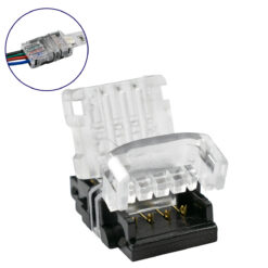 GLOBOSTAR® STRIPCON 70722 Ταχυσύνδεσμος για RGB Ταινία LED 10mm σε 4 Καλώδια IP20 - Διάφανο - Μ1.5 x Π2.4 x Υ0.8cm