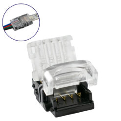 GLOBOSTAR® STRIPCON 70724 Ταχυσύνδεσμος για RGB Ταινία LED 10mm σε 4 Καλώδια Αδιάβροχο IP65 - Διάφανο - Μ1.5 x Π2.4 x Υ0.8cm