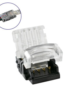 GLOBOSTAR® STRIPCON 70724 Ταχυσύνδεσμος για RGB Ταινία LED 10mm σε 4 Καλώδια Αδιάβροχο IP65 - Διάφανο - Μ1.5 x Π2.4 x Υ0.8cm