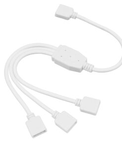 GLOBOSTAR® STRIPCON 70727 Ταχυσύνδεσμος 4 Pin για Ταινία LED RGB σε 3 x 4 Pin Θηλυκούς Σύνδεσμους IP20 – Λευκό – Μ30 x Π1.8 x Υ0.9cm