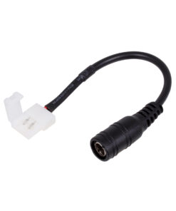 GLOBOSTAR® STRIPCON 70739 Ταχυσύνδεσμος για Μονόχρωμη Ταινία LED 8mm σε DC Jack 5.5x2.1mm Θηλυκό Σύνδεσμο IP20 - Λευκό - Μ15 x Π1.2 x Υ1.2cm