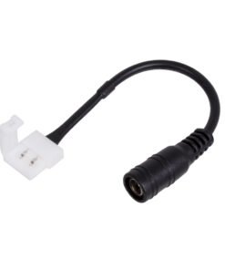 GLOBOSTAR® STRIPCON 70740 Ταχυσύνδεσμος για Μονόχρωμη Ταινία LED 10mm σε DC Jack 5.5x2.1mm Θηλυκό Σύνδεσμο IP20 - Λευκό - Μ15 x Π1.2 x Υ1.2cm