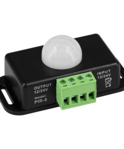 GLOBOSTAR® SENSORE 70743 Ανιχνευτής PIR / Αισθητήρας Κίνησης 180° DC 12-24V 6A 144W Max IP20 - Μ7.6 x Π4.5 x Υ3.3cm - 2 Χρόνια Εγγύηση
