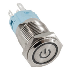 GLOBOSTAR® BUTTON 70770 Φωτιζόμενος Χωνευτός Διακόπτης On/Off LED AC 220-240V 1 x 3A 690W Αδιάβροχο IP65 Ψυχρό Λευκό 6000K - Μ1.8 x Π1.8 x Υ2cm - 2 Χρόνια Εγγύηση