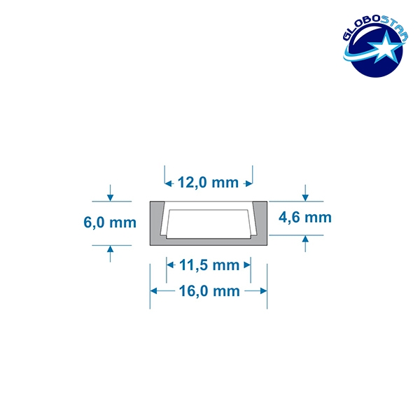 GLOBOSTAR® ALP-LINEAR ALPINA 70801-1M Επιφανειακό Προφίλ Αλουμινίου με Λευκό Γαλακτερό Συρόμενο Κάλυμμα για Ταινίες LED IP20 - Ασημί & Λευκό - Μ100 x Π1.6 x Υ0.6cm - Image 2