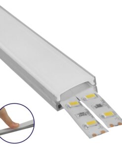 GLOBOSTAR® ALP-LINEAR ALIENA 70809-1M Επιφανειακό Προφίλ Αλουμινίου με Λευκό Γαλακτερό Πατητό Κάλυμμα για Ταινίες LED IP20 - Ασημί & Λευκό - Μ100 x Π2.4 x Υ1.1cm