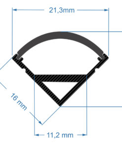 GLOBOSTAR® ALP-CORNER LINEO 70816-3M Επιφανειακό Γωνιακό Προφίλ Αλουμινίου με Μαύρο Φιμέ Πατητό Κάλυμμα για Ταινίες LED IP20 – Μαύρο – Μ300 x Π1.6 x Υ1.6cm – Πακέτο 5 Τεμαχίων