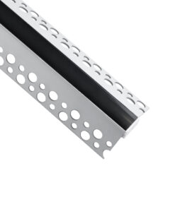 GloboStar® PLASTERBOARD-PROFILE 70822-3M Προφίλ Αλουμινίου – Βάση & Ψύκτρα Ταινίας LED με Μαύρο Φιμέ Κάλυμμα – Χωνευτή Γωνιακή Χρήση σε Εξωτερική Γωνία Γυψοσανίδας – Trimless – Πατητό Κάλυμμα – Ασημί – 3 Μέτρα – Πακέτο 5 Τεμαχίων – Μ300 x Π4.5 x Υ2cm