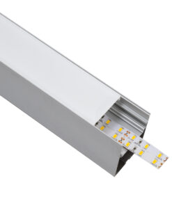 GloboStar® SURFACEPENDANT-PROFILE 70826-3M Προφίλ Αλουμινίου – Βάση & Ψύκτρα Ταινίας LED με Λευκό Γαλακτερό Κάλυμμα – Επιφανειακή & Κρεμαστή Χρήση – Πατητό Κάλυμμα – Ασημί – 3 Μέτρα – Μ300 x Π5 x Υ7cm