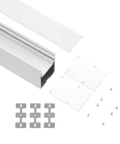 GloboStar® SURFACEPENDANT-PROFILE 70827-3M Προφίλ Αλουμινίου – Βάση & Ψύκτρα Ταινίας LED με Λευκό Γαλακτερό Κάλυμμα – Επιφανειακή & Κρεμαστή Χρήση – Πατητό Κάλυμμα – Λευκό – 3 Μέτρα – Μ300 x Π5 x Υ7cm
