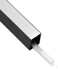 GLOBOSTAR® ALP-LINEAR VERTEX 70828-3M Επιφανειακό Προφίλ Αλουμινίου με Λευκό Γαλακτερό Πατητό Κάλυμμα για Ταινίες LED IP20 – Μαύρο & Λευκό – Μ300 x Π5 x Υ7cm