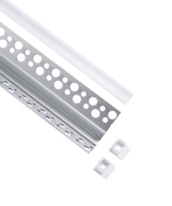 GloboStar® PLASTERBOARD-PROFILE 70836-3M Προφίλ Αλουμινίου – Βάση & Ψύκτρα Ταινίας LED με Λευκό Γαλακτερό Κάλυμμα – Χωνευτή Γωνιακή Χρήση σε Εσωτερική Γωνία Γυψοσανίδας – Trimless – Πατητό Κάλυμμα – Ασημί – 3 Μέτρα – Πακέτο 5 Τεμαχίων – Μ300 x Π3.1 x Υ1.3cm