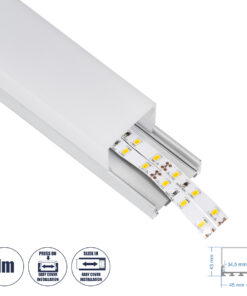 GloboStar® SURFACEPENDANT-PROFILE 70864-1M Προφίλ Αλουμινίου - Βάση & Ψύκτρα Ταινίας LED με Λευκό Γαλακτερό Κάλυμμα - Επιφανειακή & Κρεμαστή Χρήση - Πατητό Κάλυμμα - Ασημί - 1 Μέτρο - Μ100 x Π4.5 x Υ4.2cm