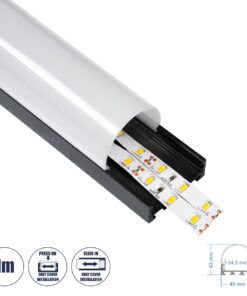 GloboStar® SURFACEPENDANT-PROFILE 70872-1M Προφίλ Αλουμινίου - Βάση & Ψύκτρα Ταινίας LED με Λευκό Γαλακτερό Κάλυμμα - Επιφανειακή & Κρεμαστή Χρήση - Πατητό Κάλυμμα - Μαύρο - 1 Μέτρα - Μ100 x Π4.5 x Υ4.2cm