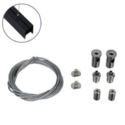GLOBOSTAR® SUSPENSION 70899 Σύστημα Κρέμασης με 2 Ρυθμιζόμενες Ντίζες & Εξαρτήματα Ειδικό για Προφίλ Αλουμινίου - Μ1 x Π1 x Υ200cm