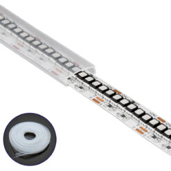 GLOBOSTAR® IPTUBE-C 70906 Κανάλι Σιλικόνης Στεγανοποίησης για Ταινία LED 12mm Αδιάβροχο IP68 - Διάφανο - Μ100 x Π1.4 x Υ0.4cm