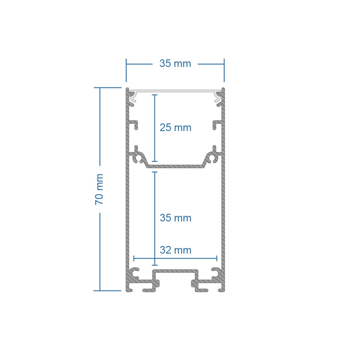 GLOBOSTAR® ALP-LINEAR LUMILINE 61765-3M Επιφανειακό / Κρεμαστό / Επιτοίχιο Προφίλ Αλουμινίου με Λευκό Γαλακτερό Πατητό Κάλυμμα για Ταινίες LED IP20 - Γκρι Ανθρακί Ματ - Μ300 x Π3.5 x Υ7cm - Image 12