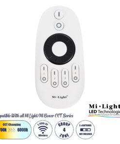 GloboStar® 71402 FUT006 Mi-Light Ασύρματο Χειριστήριο RF 2.4Ghz 4 Group για όλα τα Μονόχρωμα & CCT Mi-BOXER Controller DC 3V 2 x AAA - IP20 Λευκό Μ10.8 x Π5.4 x Υ2cm - 5 Years Warranty
