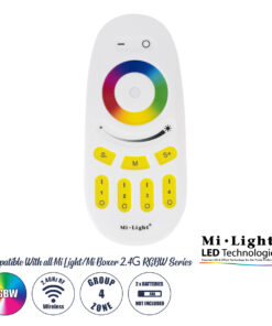 GloboStar® 71409 FUT096 Mi-Light Ασύρματο Χειριστήριο Αφής RF 2.4Ghz 4 Group για όλα τα RGBW Mi-BOXER Controller DC 3V 2 x AAA - IP20 Λευκό Μ12 x Π5.4 x Υ2cm - 5 Years Warranty