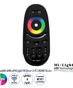 GloboStar® 71410 FUT096-B Mi-Light Ασύρματο Χειριστήριο Αφής RF 2.4Ghz 4 Group για όλα τα RGBW Mi-BOXER Controller DC 3V 2 x AAA - IP20 Μαύρο Μ12 x Π5.4 x Υ2cm - 5 Years Warranty