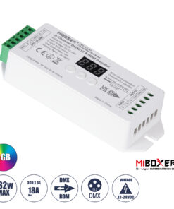GloboStar® 71425 D3-CX Mi-BOXER DC DMX & RDM Dimmer High Speed Controller / Decoder 3 Καναλιών DC 12-24V 3 x 6A 144W - Max 18A 432W - IP20 Μ13 x Π5 x Υ2.5cm - 5 Years Warranty