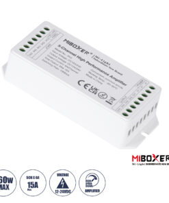 GLOBOSTAR® MiBOXER-PA5 71429 DC Ενισχυτής Ισχύος & Σήματος Υψηλής Ταχύτητας με 5 x 6A 144W Κανάλια DC 12-24V 15A 360W Max IP20 - Μ11.4 x Π4.9 x Υ2.8cm - 5 Χρόνια Εγγύηση