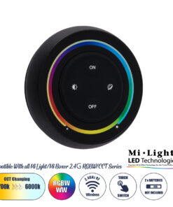 GloboStar® 71434 S2-B Mi-Light Ασύρματο Χειριστήριο Αφής RF 2.4Ghz για όλα τα RGBW+WW Mi-BOXER Controller DC 3V 2 x AAA - IP20 Μαύρο Φ7 x Υ2.5cm - 5 Years Warranty