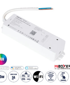 GloboStar® 71439 WL3-P75V24 Mi-BOXER DC Smart Wifi & RF 2.4Ghz & Push Dimming Power Supply Τροφοδοτικό SELV & Controller / Dimmer All in One 3 Καναλιών AC100-240V σε DC 24V 3 x 0.6A 14.4W - Max 3A 75W - IP20 RGB Μ19 x Π5.5 x Υ3.2cm - 5 Years Warranty