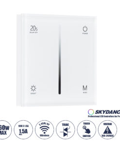 GloboStar® 71452 S1-T SKYDANCE AC Smart RF 2.4Ghz & Αφής - Touch Triac Dimming AC100-240V σε AC100-240V 1 x 1.5A 360W - Max 1.5A 360W - IP20 - Λευκό Σώμα - Μ8.5 x Π8.5 x Υ3.2cm - 5 Years Warranty