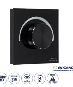 GloboStar® 71455 S1-K SKYDANCE AC Smart RF 2.4Ghz & Ροοστάτη - Push ON/OFF Triac Dimming AC100-240V σε AC100-240V 1 x 1.5A 360W - Max 1.5A 360W - IP20 - Μαύρο Σώμα - Μ8.5 x Π8.5 x Υ5cm - 5 Years Warranty