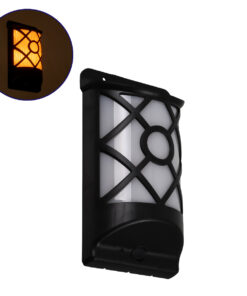 GLOBOSTAR® FLAMEART 71457 Διακοσμητικό Φωτιστικό Τοίχου LED 3W 90lm 120° DC 5V με Φωτοβολταϊκό Panel 5V 0.2W & Επαναφορτιζόμενη Μπαταρία Li-ion 3.2V 300mAh Αδιάβροχο IP65 Πορτοκαλί με Εφέ Φλόγας - Μ18 x Π10 x Υ5cm - 1 Χρόνο Εγγύηση