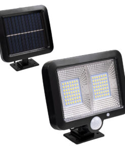 GLOBOSTAR® ZETA 71459 Προβολέας με Ανιχνευτή PIR / Αισθητήρα Κίνησης LED 20W 600lm 120° DC 5V με Φωτοβολταϊκό Panel 5V 1W & Επαναφορτιζόμενη Μπαταρία Li-ion 3.2V 2400mAh Αδιάβροχο IP65 Ψυχρό Λευκό 6000K - Sanan SMD Chip - Μαύρο - Μ15 x Π3.5 x Υ13cm - 2 Χρόνια Εγγύηση