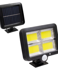 GLOBOSTAR® ZETA 71462 Προβολέας με Ανιχνευτή PIR / Αισθητήρα Κίνησης LED 20W 600lm 120° DC 5V με Φωτοβολταϊκό Panel 5V 1W & Επαναφορτιζόμενη Μπαταρία Li-ion 3.2V 2400mAh Αδιάβροχο IP65 Ψυχρό Λευκό 6000K - Sanan COB Chip - Μαύρο - Μ15 x Π3.5 x Υ13cm - 2 Χρόνια Εγγύηση