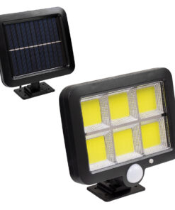 GLOBOSTAR® ZETA 71463 Προβολέας με Ανιχνευτή PIR / Αισθητήρα Κίνησης LED 20W 600lm 120° DC 5V με Φωτοβολταϊκό Panel 5V 1W & Επαναφορτιζόμενη Μπαταρία Li-ion 3.2V 2400mAh Αδιάβροχο IP65 Ψυχρό Λευκό 6000K - Sanan COB Chip - Μαύρο - Μ15 x Π3.5 x Υ13cm - 2 Χρόνια Εγγύηση