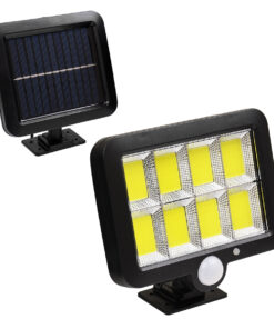 GLOBOSTAR® ZETA 71464 Προβολέας με Ανιχνευτή PIR / Αισθητήρα Κίνησης LED 20W 600lm 120° DC 5V με Φωτοβολταϊκό Panel 5V 1W & Επαναφορτιζόμενη Μπαταρία Li-ion 3.2V 2400mAh Αδιάβροχο IP65 Ψυχρό Λευκό 6000K - Sanan COB Chip - Μαύρο - Μ15 x Π3.5 x Υ13cm - 2 Χρόνια Εγγύηση