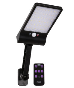 GLOBOSTAR® RASOL 71465 Προβολέας με Ανιχνευτή PIR / Αισθητήρα Κίνησης LED 4W 200lm 120° DC 5V με Φωτοβολταϊκό Panel 5V 0.3W & Επαναφορτιζόμενη Μπαταρία Li-ion 3.2V 2200mAh Αδιάβροχο IP65 Ρυθμιζόμενο Λευκό CCT με Χειριστήριο από 2700K έως 6000K Dimmable - Sanan SMD Chip - Μαύρο - Μ20.5 x Π11 x Υ3cm - 2 Χρόνια Εγγύηση