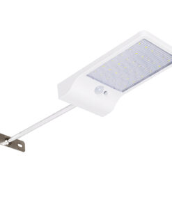 GLOBOSTAR® RASOL 71467 Προβολέας με Ανιχνευτή PIR / Αισθητήρα Κίνησης LED 4W 200lm 120° DC 5V με Φωτοβολταϊκό Panel 5V 0.3W & Επαναφορτιζόμενη Μπαταρία Li-ion 3.2V 2200mAh Αδιάβροχο IP65 Ψυχρό Λευκό 6000K - Sanan SMD Chip - Λευκό - Μ18.5 x Π11 x Υ3cm - 2 Χρόνια Εγγύηση
