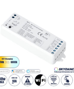 GLOBOSTAR® SKYDANCE-WT1 71468 DC WiFi & RF 2.4Ghz & Push Dimmer / Controller με 2 x 5A 90W Κανάλια DC 12-36V 10A 180W Max IP20 - WiFI & RF 2.4Ghz & Push Dimming - Μ11.5 x Π3.5 x Υ2cm - 5 Χρόνια Εγγύηση