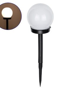 GloboStar® 71471 Αυτόνομο Ηλιακό Φωτιστικό LED SMD 1W 95lm με Ενσωματωμένη Μπαταρία 300mAh - Φωτοβολταϊκό Πάνελ με Αισθητήρα Ημέρας-Νύχτας Αδιάβροχο IP65 Φανάρι Κήπου Στρογγυλό Θερμό Λευκό 3000K