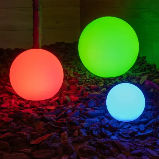 GLOBOSTAR® GARDENGLOW 71473 Μοντέρνο Φωτιστικό Κήπου Μπάλα με IR Ασύρματο Χειριστήριο LED 3W 240lm 360° DC 5V με USB-C με Επαναφορτιζόμενη Μπαταρία Li-ion 3.7V 2x18650 1400mAh Αδιάβροχο IP54 Πολύχρωμο RGBW Dimmable - Sanan SMD Chip - Γαλακτερό Λευκό - Μ15 x Π15 x Υ15cm - 2 Χρόνια Εγγύηση - Image 6