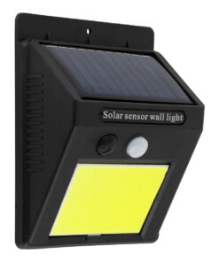 GLOBOSTAR® VELION 71495 Προβολέας με Ανιχνευτή PIR / Αισθητήρα Κίνησης LED 10W 500lm 120° DC 5V με Φωτοβολταϊκό Panel 5V 0.3W & Επαναφορτιζόμενη Μπαταρία Li-ion 3.2V 1200mAh Αδιάβροχο IP65 Ψυχρό Λευκό 6000K - Sanan COB Chip - Μαύρο - Μ9.6 x Π4.8 x Υ12.4cm - 2 Χρόνια Εγγύηση